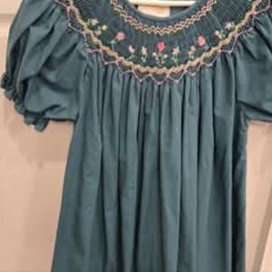 Embroidered Blue Kids Dress